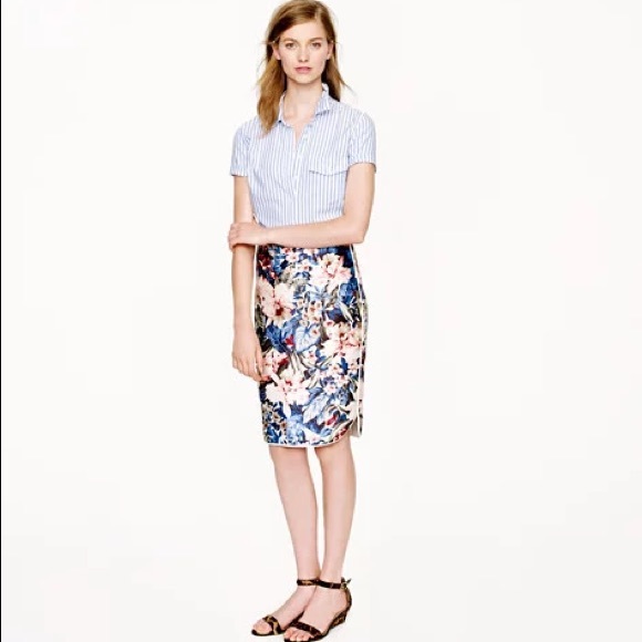 J.Crew Collection Mai Tai Floral Silk Pencil Skirt - Picture 7 of 7